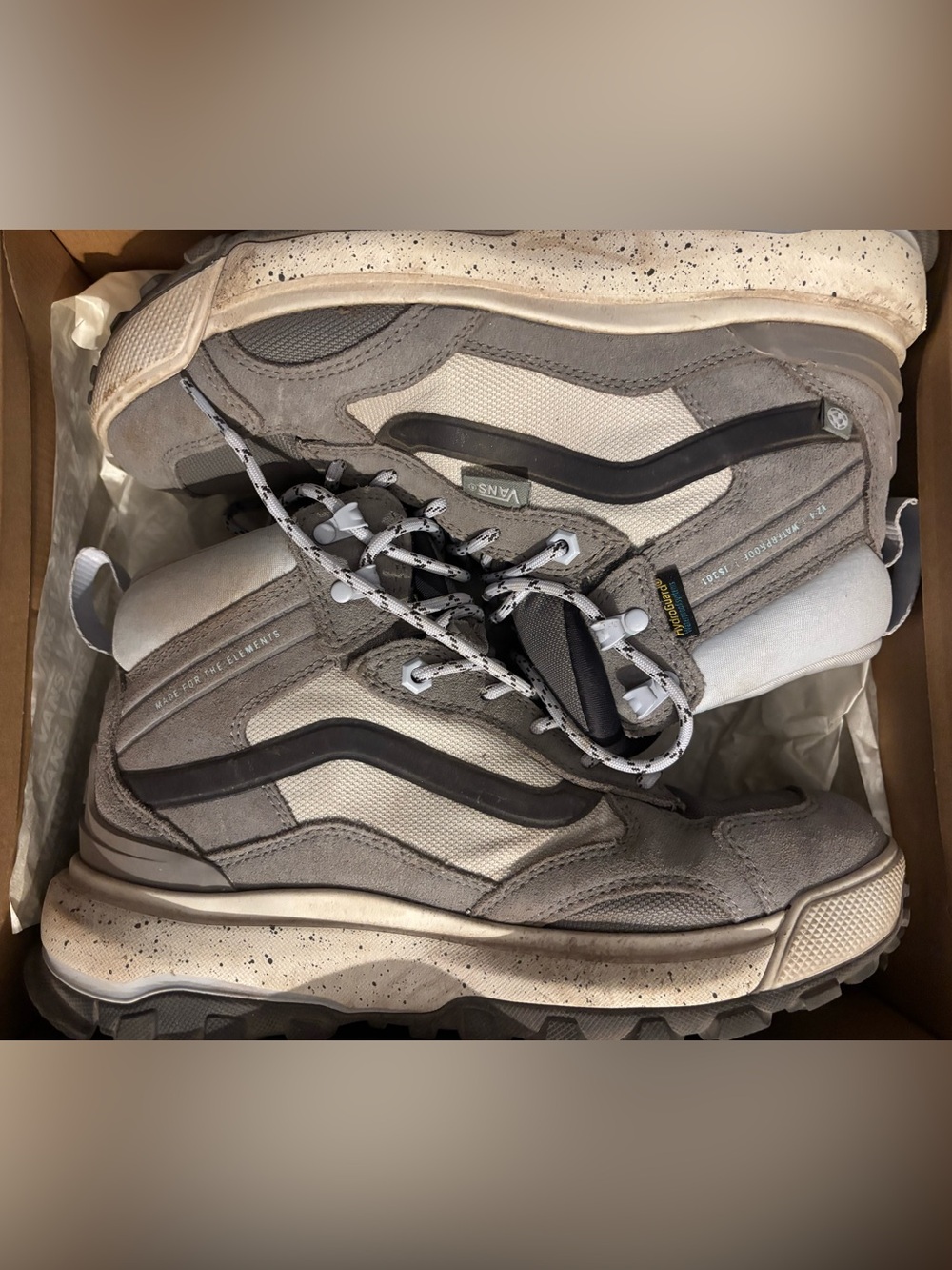 Vans women’s Gray/White High-Top Trail Sneakers